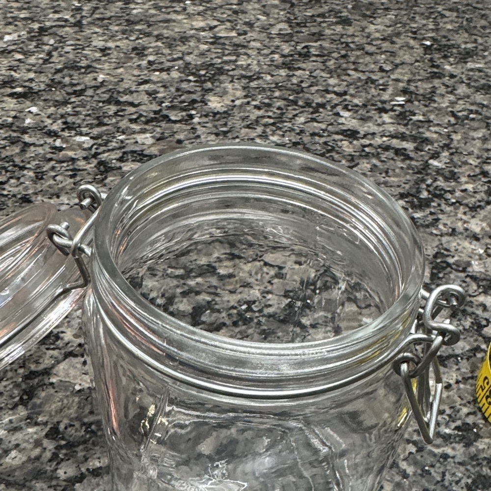 Bormioli Rocco Fido Case Clear 1L Glass Storage Jar with Secure Silver Lid NEW - Picture 11 of 12